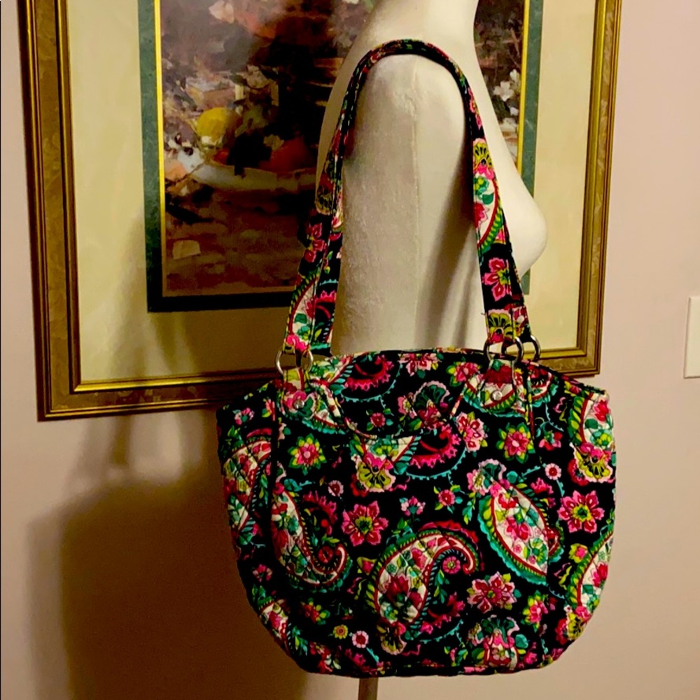 Vera Bradley Navy and Hot Pink Floral Shoulder